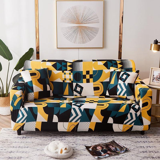 Colorful Geometry Stretch Sofa Cover