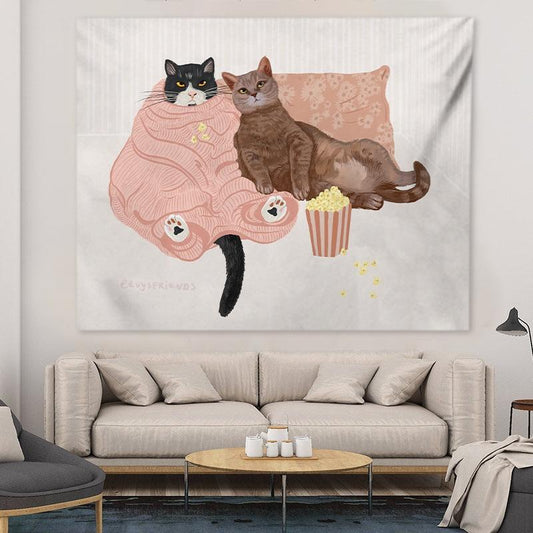 Cat Witchcraft Tapestry Wall Hanging