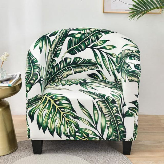 Floral Printed Stretch Club Chair Slipcover