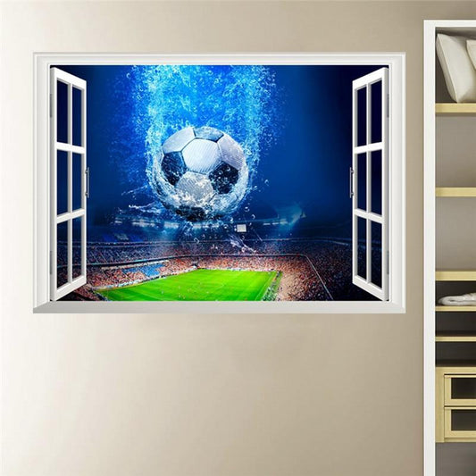 Window Blue football Soccer wall