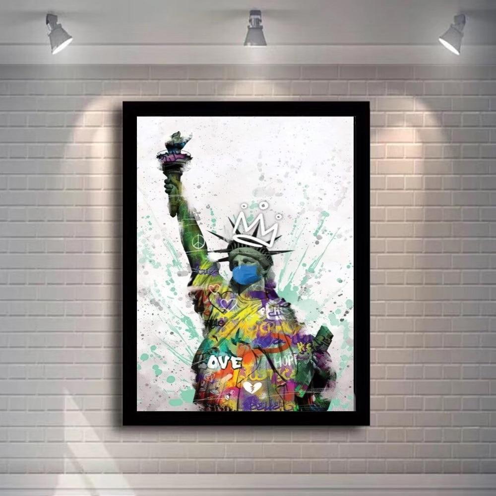 Modern Graffiti Liberty Canvas Art Paintings