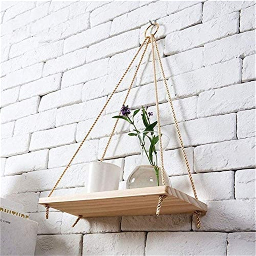 Premium Wood Swing Hanging Rope Wall